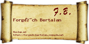 Forgách Bertalan névjegykártya